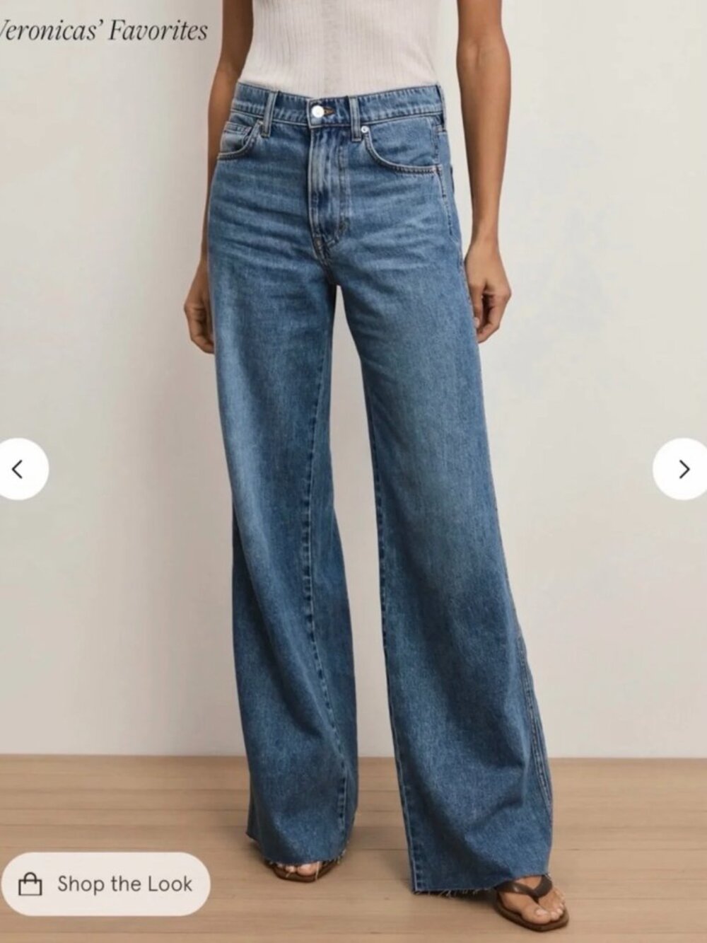 Veronica Beard Taylor Relaxed Wide Leg High Rise Jeans Size 25 Blue